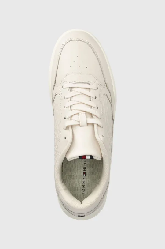 beżowy Tommy Hilfiger sneakersy skórzane ELEVATED CUPSOLE MONO DETAIL