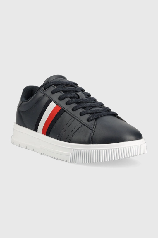 Tommy Hilfiger sneakers in pelle SUPERCUP LEATHER blu navy