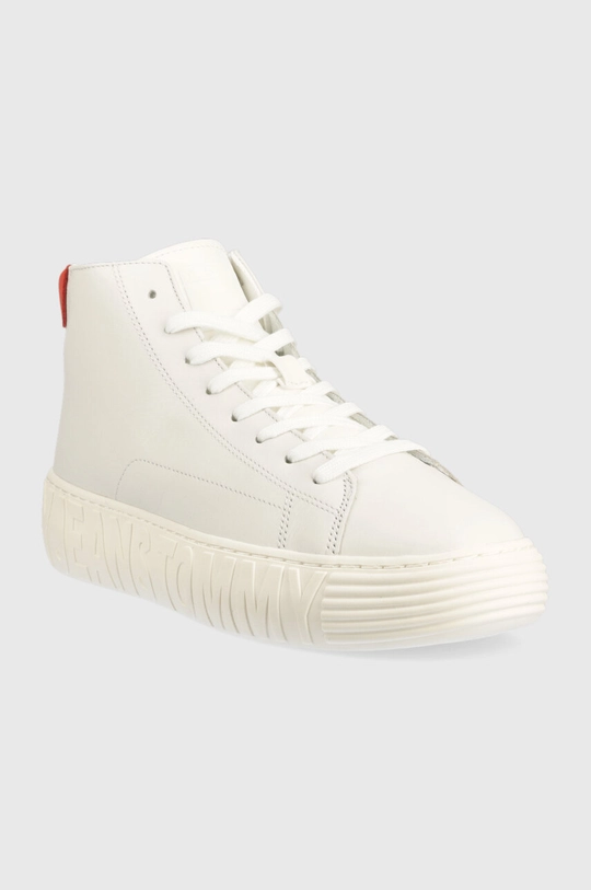 Tommy Jeans bőr sneaker TJM OUTSOLE MID CUT fehér