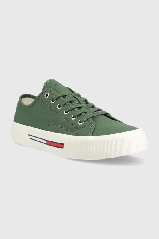 Πάνινα παπούτσια Tommy Jeans CANVAS SNEAKER πράσινο