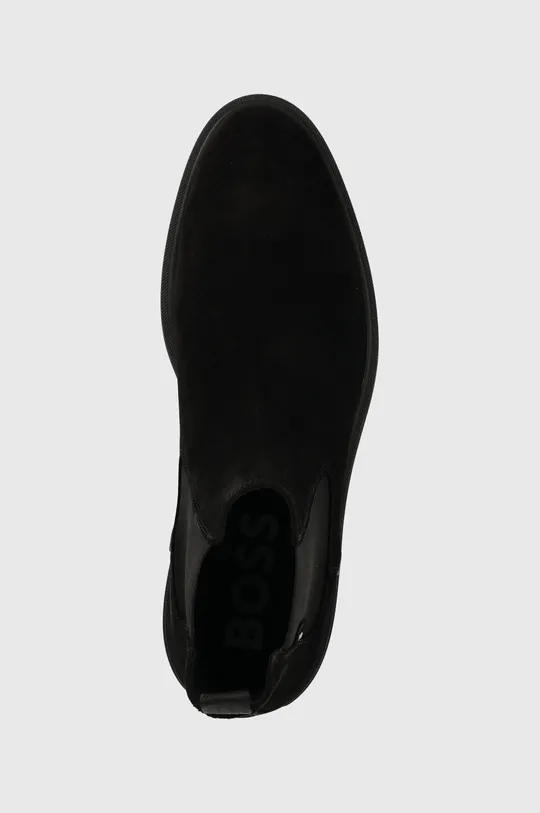 fekete BOSS magasszárú cipő velúrból Calev