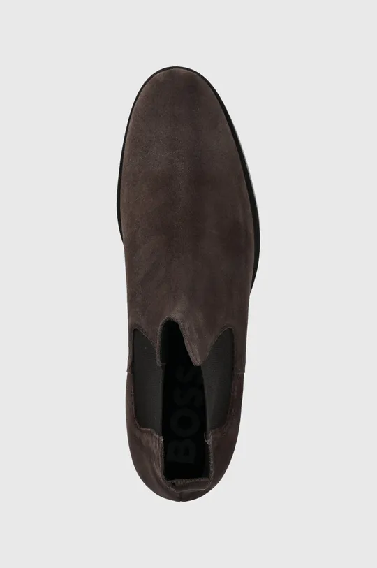 barna BOSS magasszárú cipő velúrból Colby