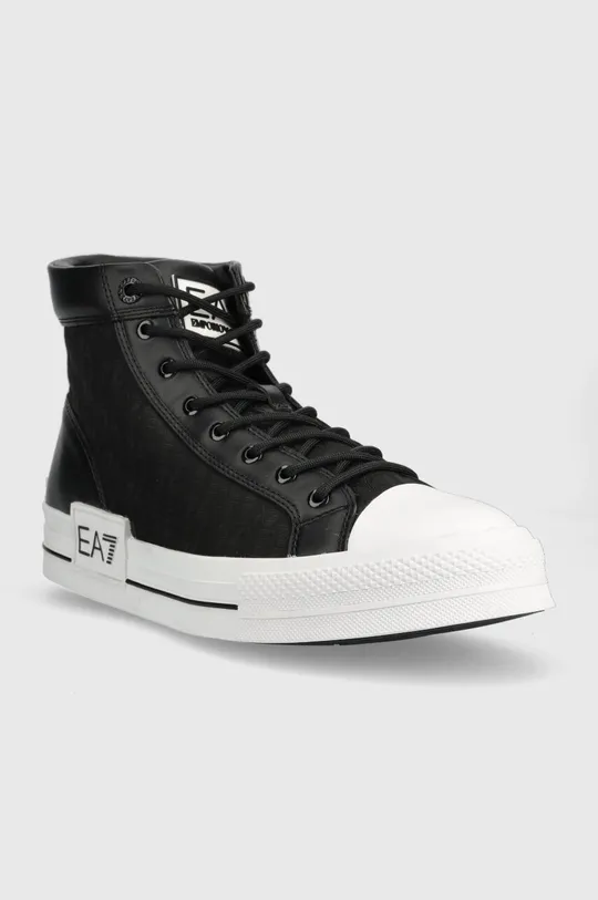 Πάνινα παπούτσια EA7 Emporio Armani μαύρο