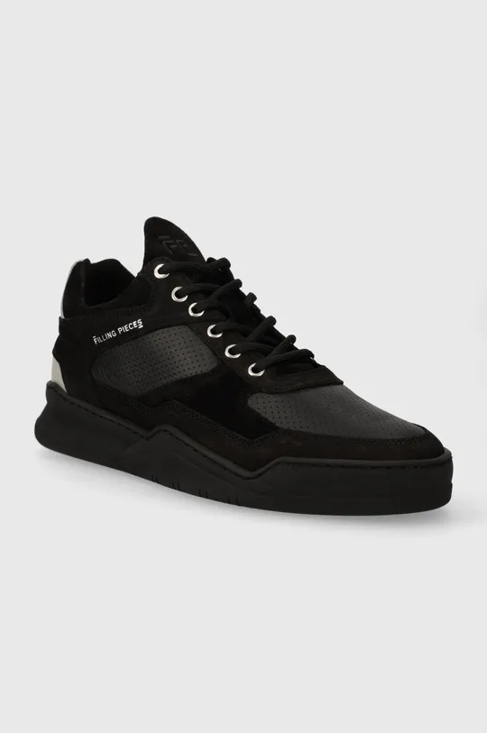 Kožne tenisice Filling Pieces Low Top Ghost Paneled crna