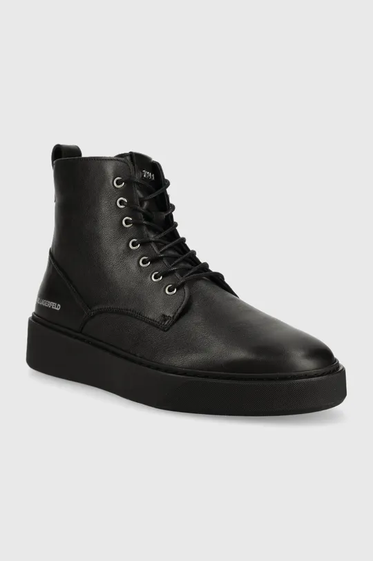 Usnjeni čevlji Karl Lagerfeld FLINT črna