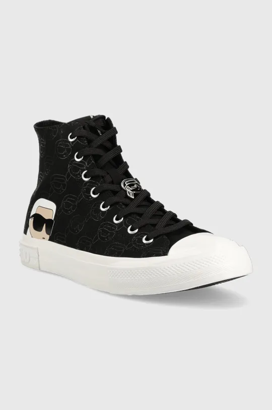 Πάνινα παπούτσια Karl Lagerfeld KAMPUS III NFT μαύρο