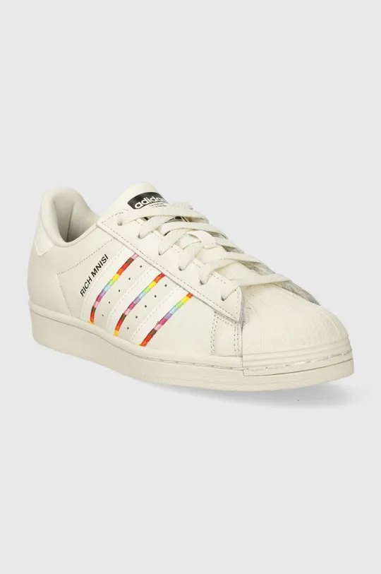 Kožené sneakers boty adidas Originals x Rich Mnisi, Superstar Pride Rm béžová
