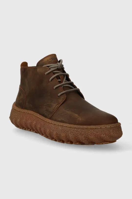 Шкіряні черевики Camper Ground коричневий