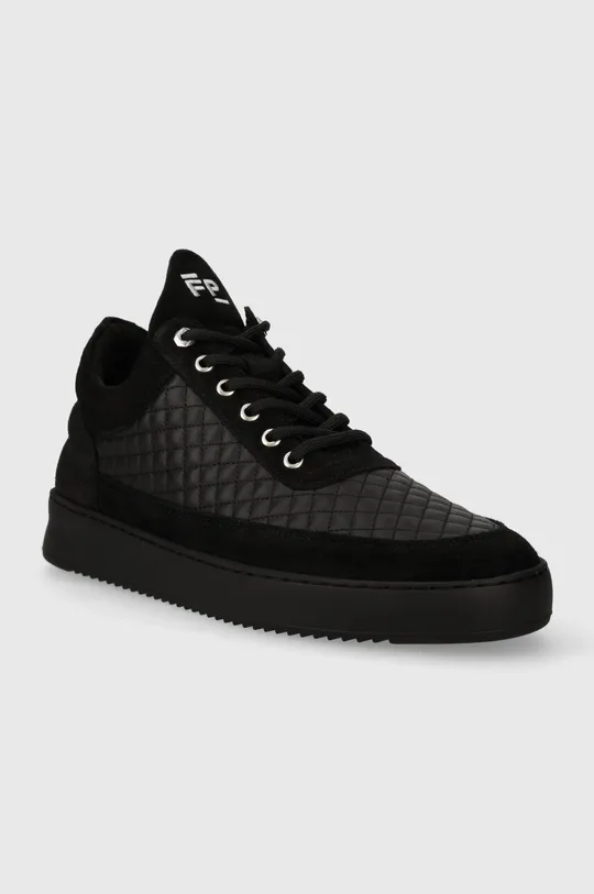 Kožené sneakers boty Filling Pieces Low Top Quilted černá