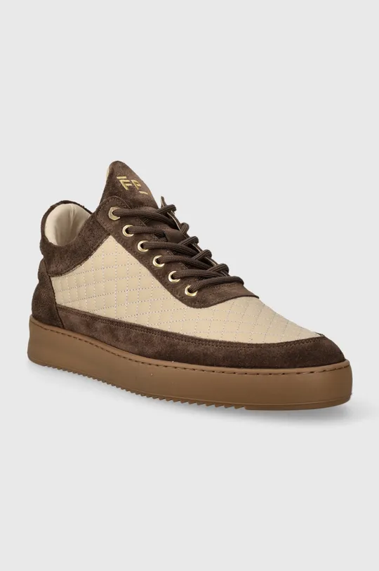 Kožené tenisky Filling Pieces Low Top Quilted hnedá