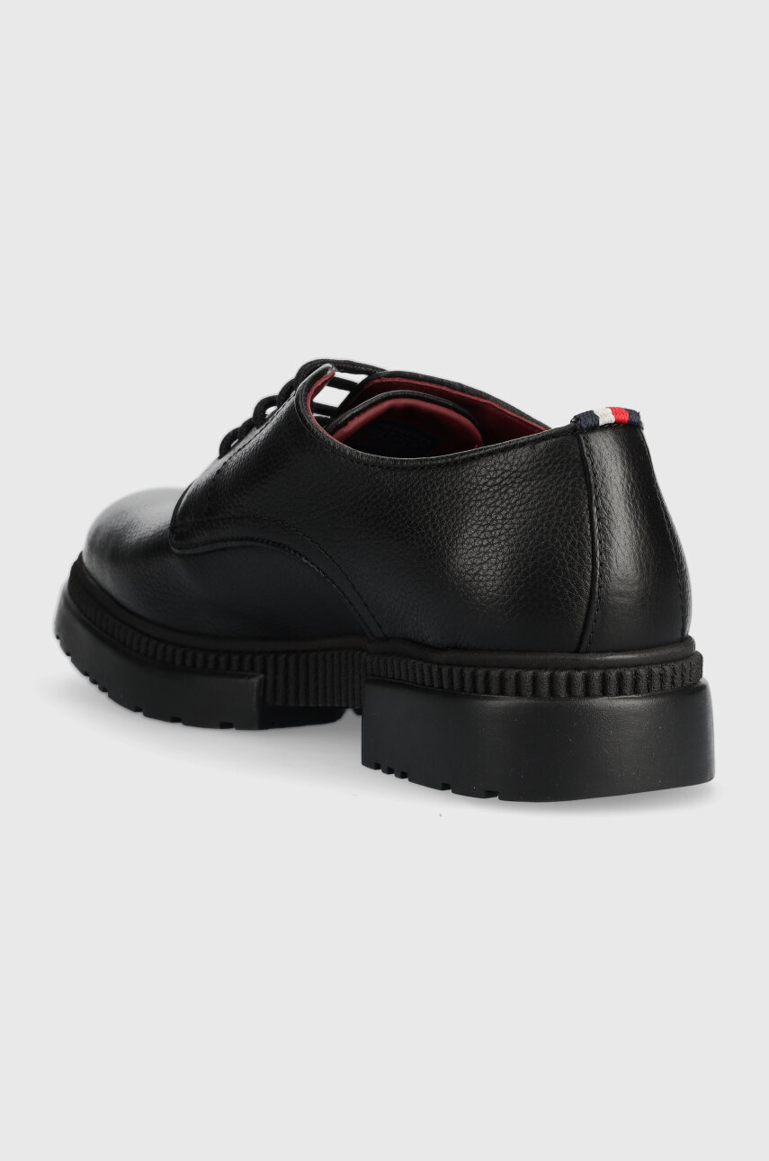 Kožne cipele Tommy Hilfiger COMFORT CLEATED THERMO LTH SHOE Vanjski dio: Prirodna koža Unutrašnji dio: Tekstilni materijal, Prirodna koža Potplat: Sintetički materijal