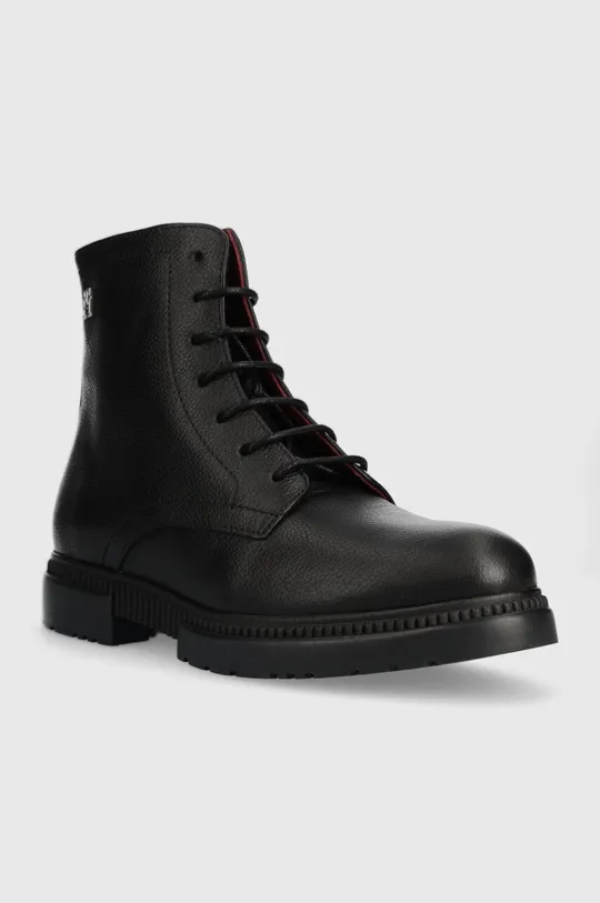 Δερμάτινα παπούτσια Tommy Hilfiger COMFORT CLEATED THERMO LTH BOOT μαύρο