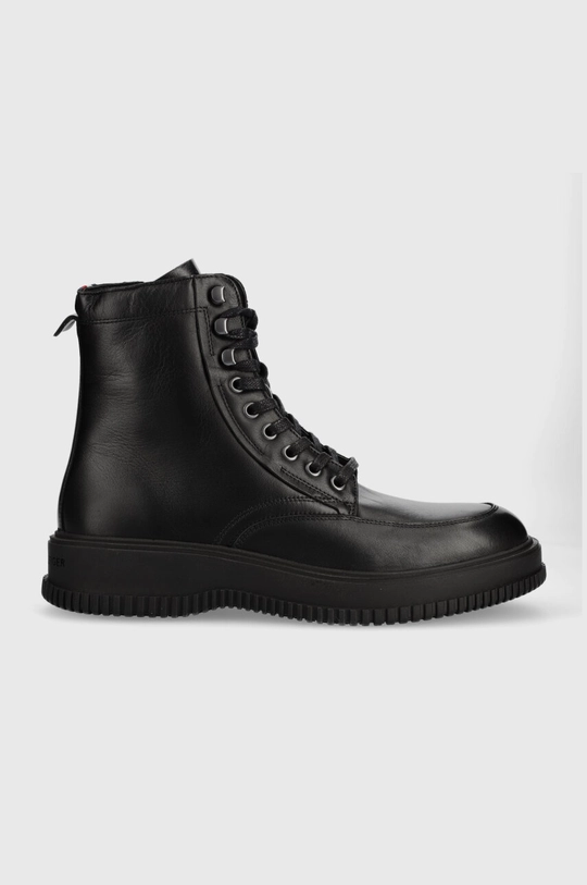 črna Usnjeni čevlji Tommy Hilfiger TH EVERYDAY CLASS TERMO LTH BOOT Moški