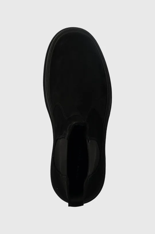 fekete Tommy Hilfiger magasszárú cipő velúrból TH EVERYDAY CORE SUEDE CHELSEA