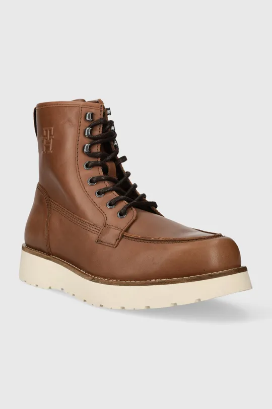 Шкіряні черевики Tommy Hilfiger TH AMERICAN WARM LEATHER BOOT коричневий