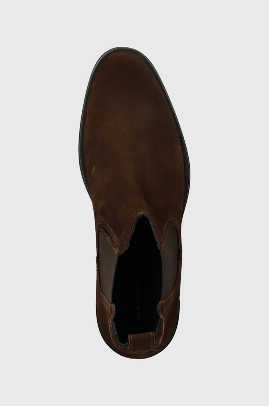 barna Tommy Hilfiger magasszárú cipő velúrból CORE RWB SUEDE CHELSEA