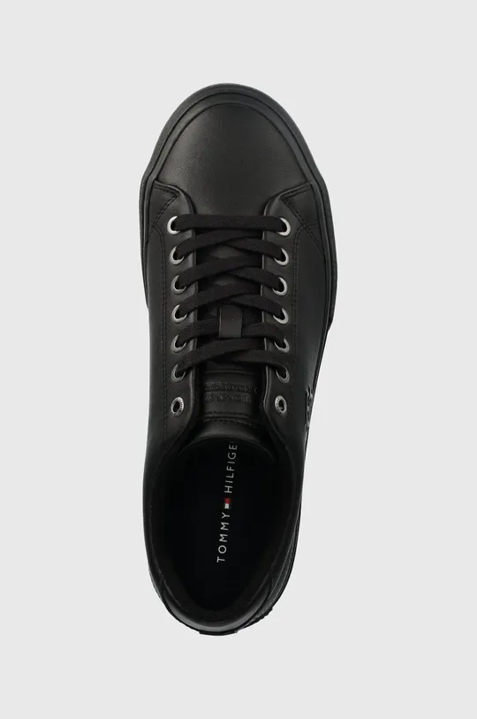 μαύρο Δερμάτινα αθλητικά παπούτσια Tommy Hilfiger TH HI VULC STREET LOW LTH MONO