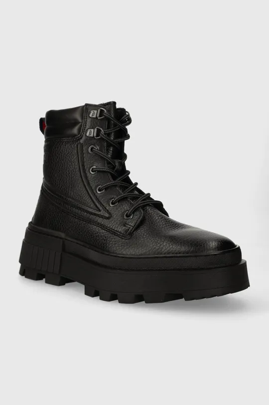 Кожаные ботинки Tommy Hilfiger TH ELEVATED CHUNKY W LTH BOOT чёрный