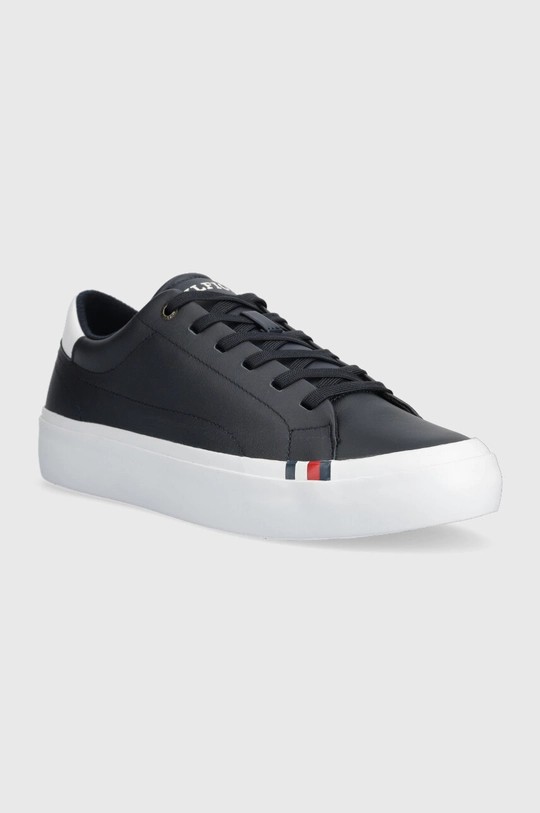 Δερμάτινα αθλητικά παπούτσια Tommy Hilfiger MODERN VULC LTH LOW WL σκούρο μπλε