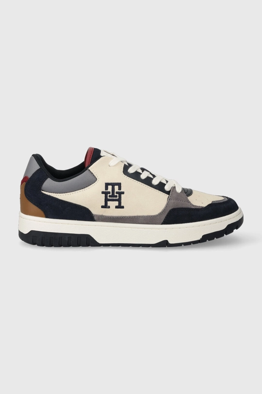 σκούρο μπλε Σουέτ αθλητικά παπούτσια Tommy Hilfiger TH BASKET BETTER SUEDE MIX Ανδρικά