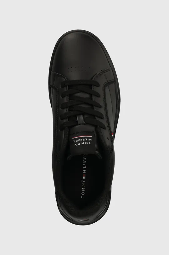 μαύρο Δερμάτινα αθλητικά παπούτσια Tommy Hilfiger LO CUP LTH