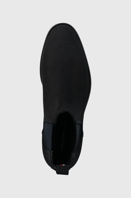 sötétkék Tommy Hilfiger magasszárú cipő velúrból CASUAL NUBUCK CHELSEA