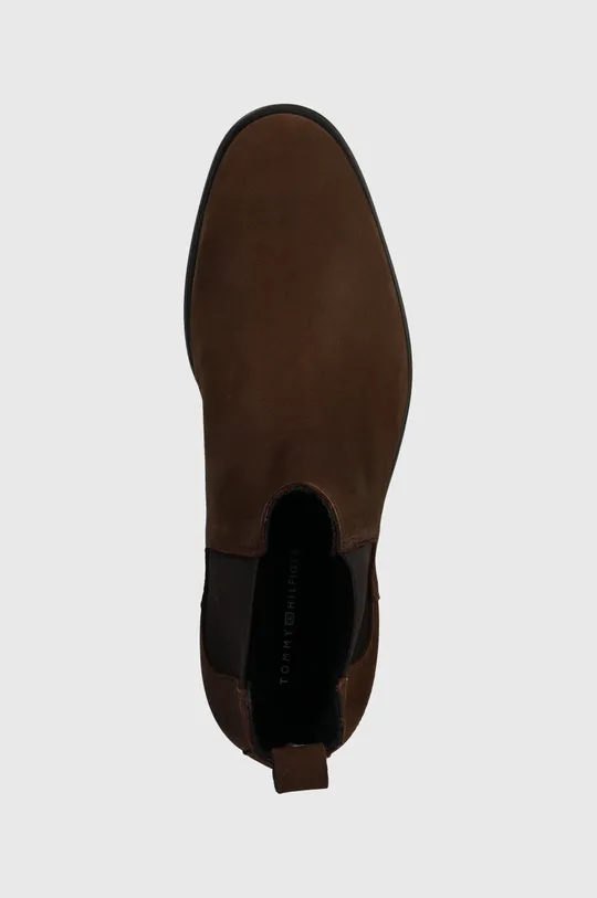 barna Tommy Hilfiger magasszárú cipő velúrból CASUAL NUBUCK CHELSEA