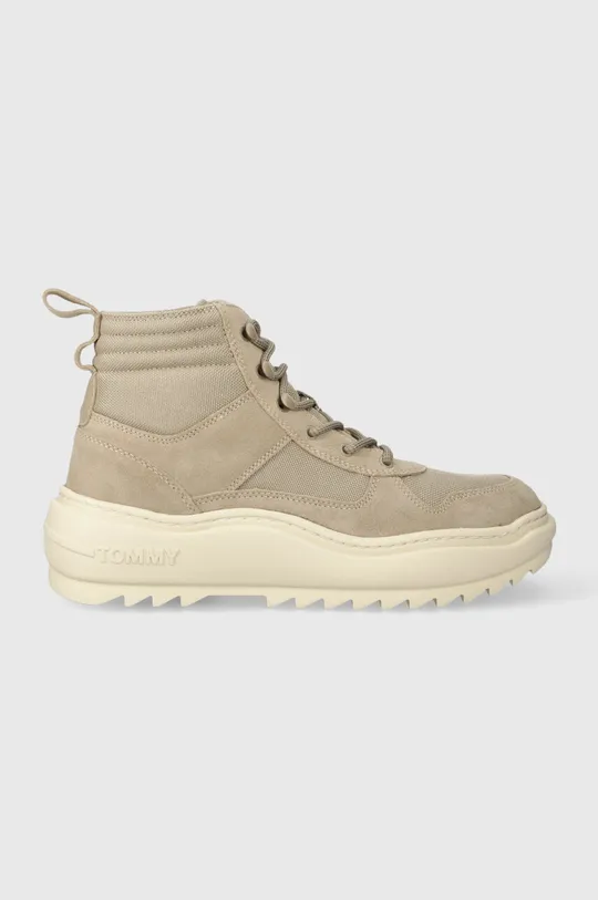beżowy Tommy Jeans sneakersy TJM MIX MATERIAL BOOT Męski