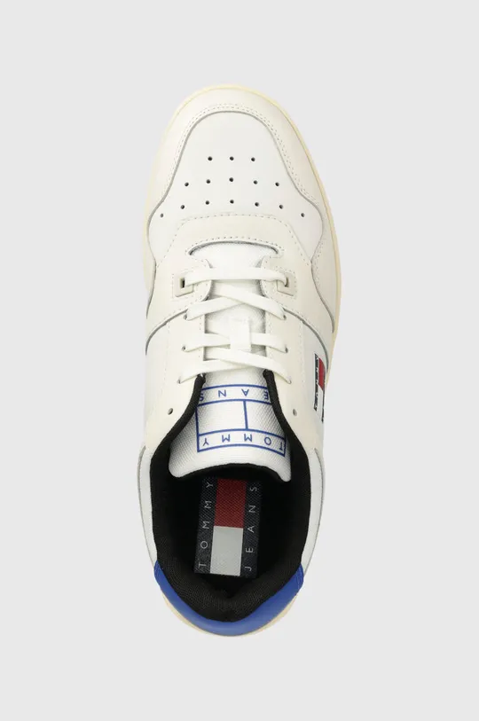 biały Tommy Jeans sneakersy skórzane TJM BASKET COLOR
