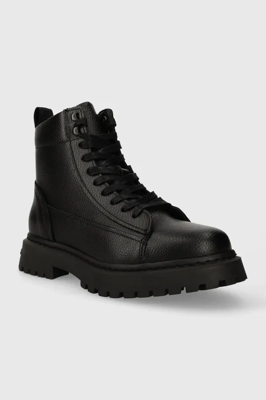 Kožené členkové topánky Tommy Jeans TJM WARM LINING BOOT čierna