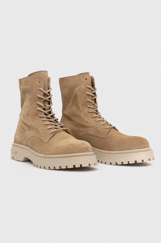 Čizme od brušene kože Tommy Jeans TJM CASUAL BOOT SUEDE bež