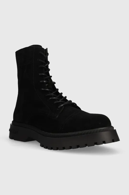 Semišové členkové topánky Tommy Jeans TJM CASUAL BOOT SUEDE čierna