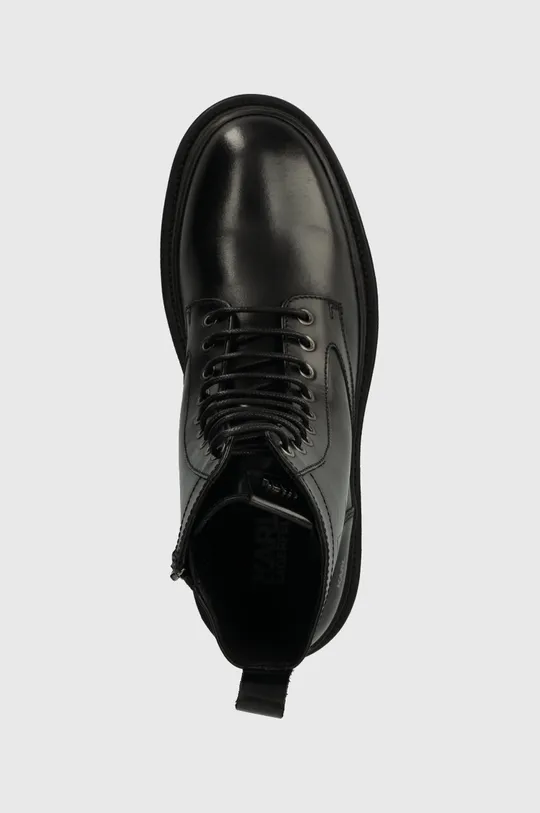 μαύρο Δερμάτινες μπότες πεζοπορίας Karl Lagerfeld OUTLAND