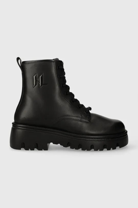 μαύρο Δερμάτινες μπότες πεζοπορίας Karl Lagerfeld KOMBAT KC Ανδρικά