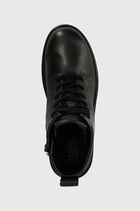 μαύρο Δερμάτινες μπότες πεζοπορίας Karl Lagerfeld KOMBAT KC