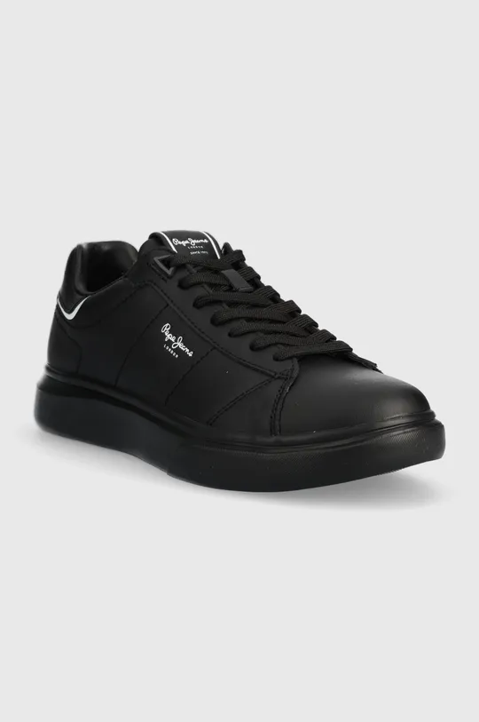 Δερμάτινα αθλητικά παπούτσια Pepe Jeans EATON BASIC μαύρο