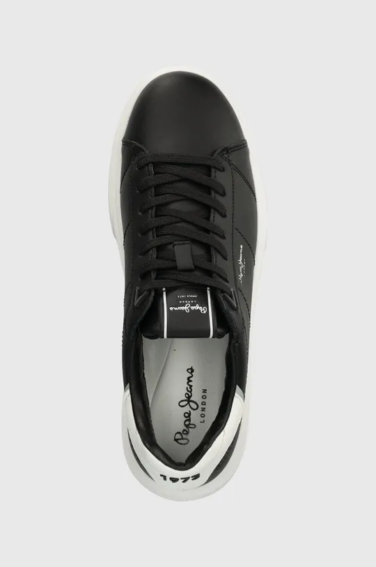 μαύρο Δερμάτινα αθλητικά παπούτσια Pepe Jeans EATON BASIC