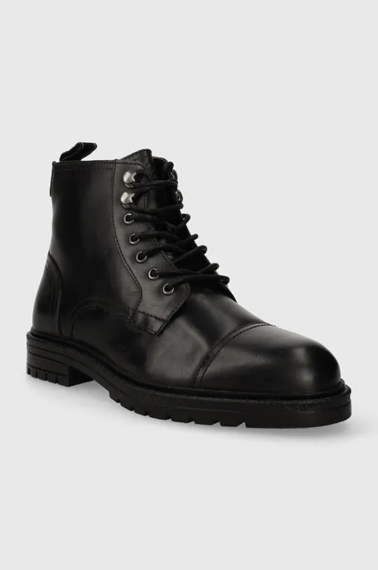 Kožená obuv Pepe Jeans LOGAN BOOT čierna