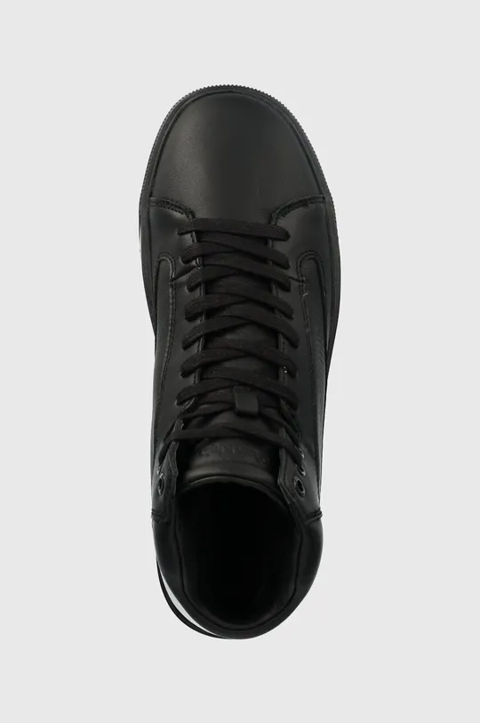 μαύρο Δερμάτινα αθλητικά παπούτσια Calvin Klein HIGH TOP LACE UP INV STITCH