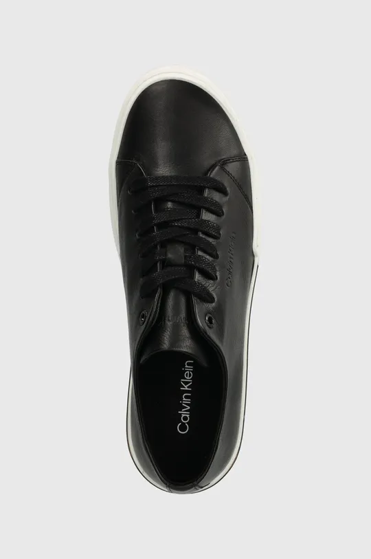 fekete Calvin Klein bőr tornacipő LOW TOP LACE UP