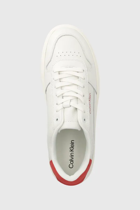 λευκό Δερμάτινα αθλητικά παπούτσια Calvin Klein LOW TOP LACE UP BSKT