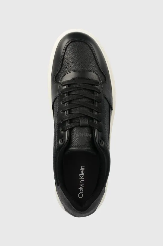μαύρο Δερμάτινα αθλητικά παπούτσια Calvin Klein LOW TOP LACE UP BSKT