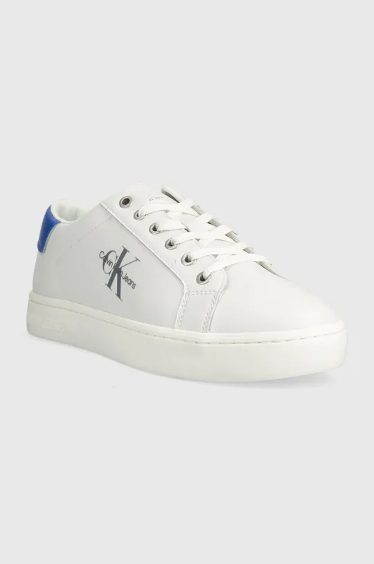 Δερμάτινα αθλητικά παπούτσια Calvin Klein Jeans CLASSIC CUPSOLE LACEUP LOW LTH λευκό
