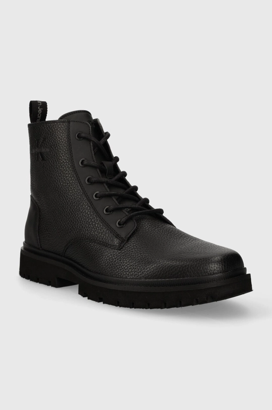 Členkové topánky Calvin Klein Jeans EVA MID LACEUP BOOT LTH čierna