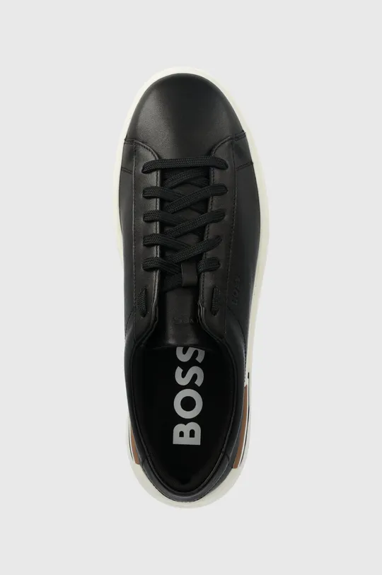 μαύρο Δερμάτινα αθλητικά παπούτσια BOSS Clint