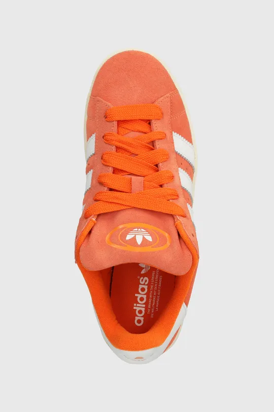 orange adidas Originals suede sneakers