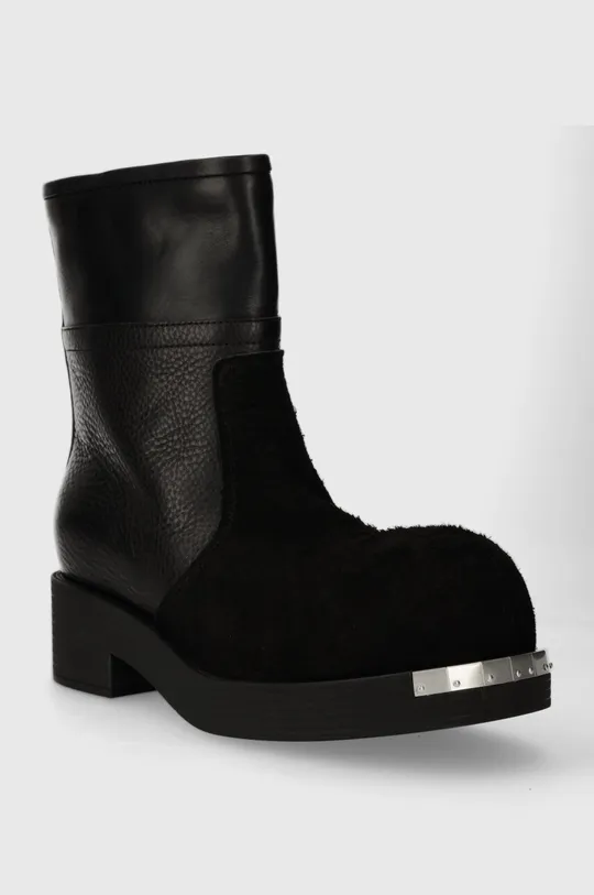 Kožené boty MM6 Maison Margiela Ankle Boot černá
