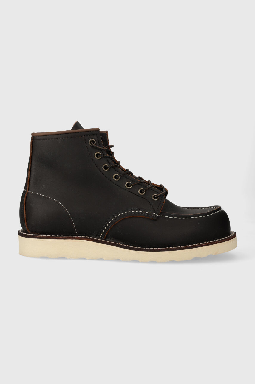 čierna Kožená obuv Red Wing 6-INCH Classic Moc Toe Pánsky