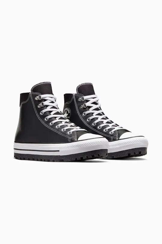 Δερμάτινες μπότες πεζοπορίας Converse Chuck Taylor All Star City Trek μαύρο