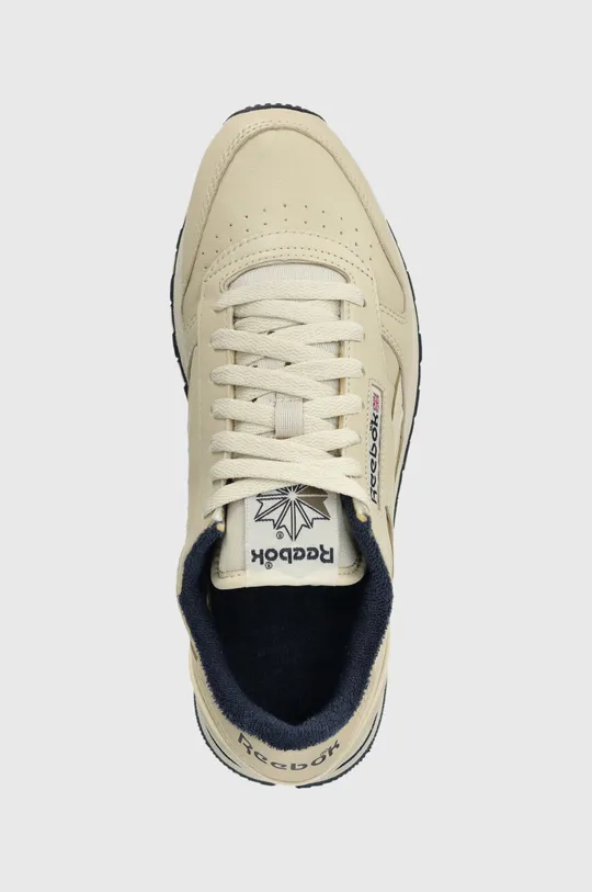 beige Reebok leather sneakers